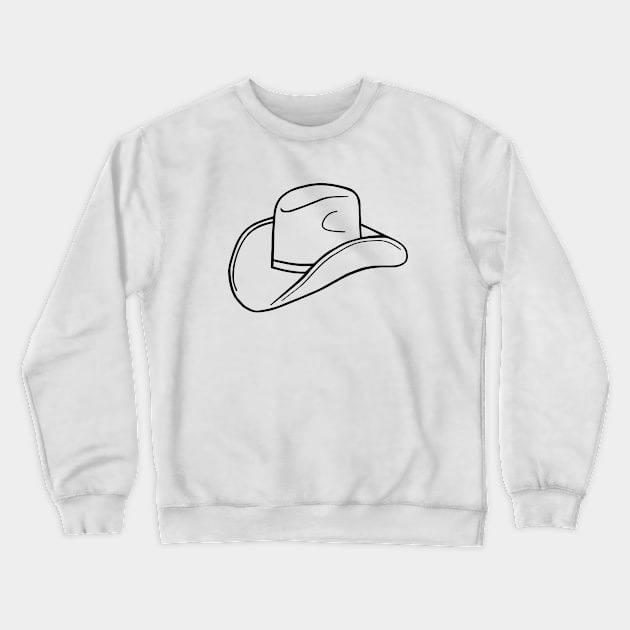 Cowboy Hat Minimal Black Western Art Crewneck Sweatshirt by SartorisArt1